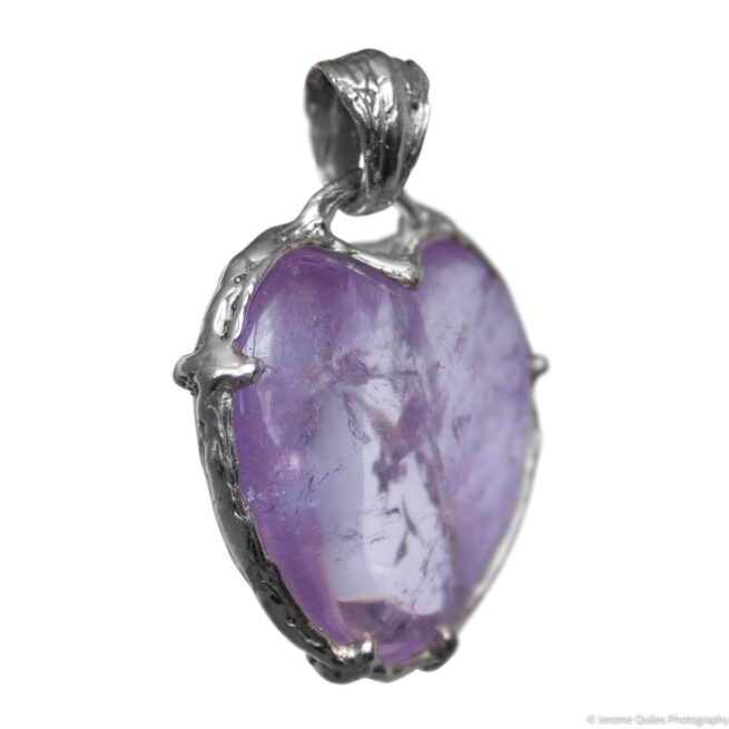 Pendentif Argent Cœur Améthyste – Image 2