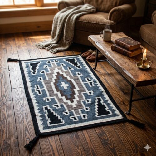 Blue Grey Vintage Navajo Weaving