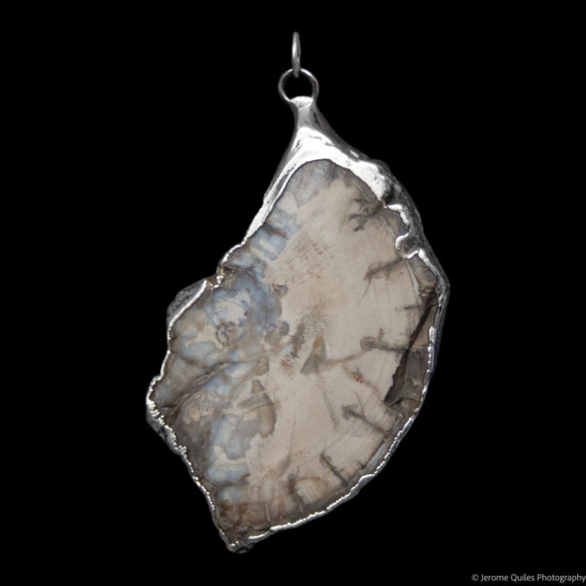 Petrified Wood Sterling Silver Pendant