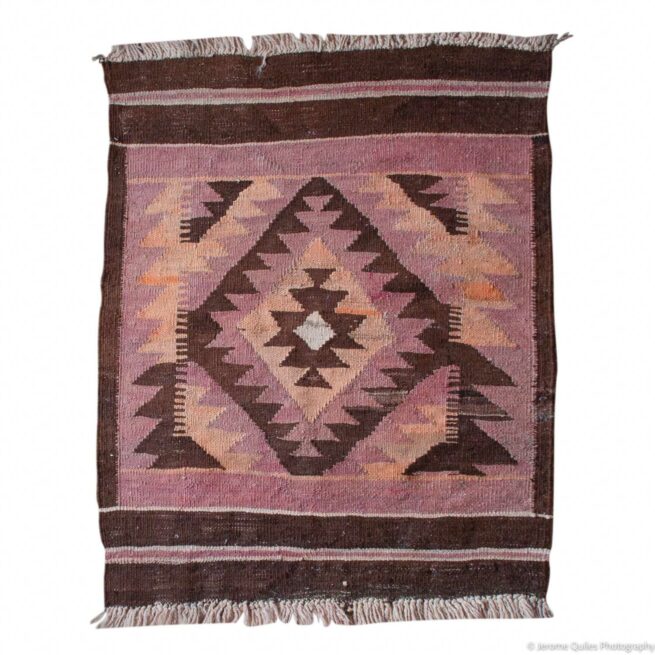 Tapisserie Navajo Vintage Rose Orange Brune – Image 2