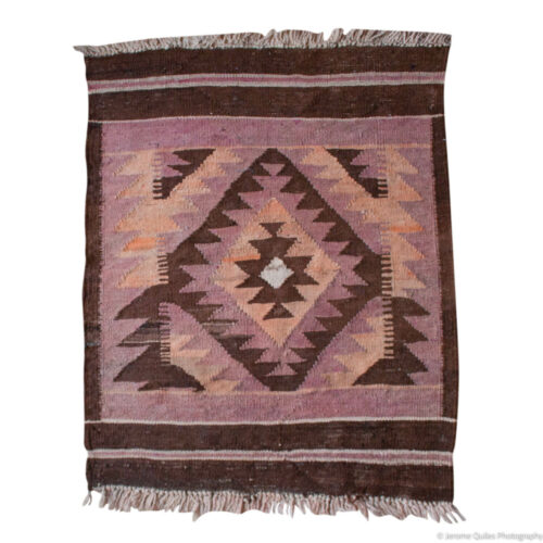 Pink Orange Brown Vintage Navajo Weaving