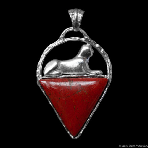 Red Jasper Silver Sphinx Pendant