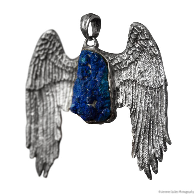 Pendentif Azurite Ailes Argent – Image 3