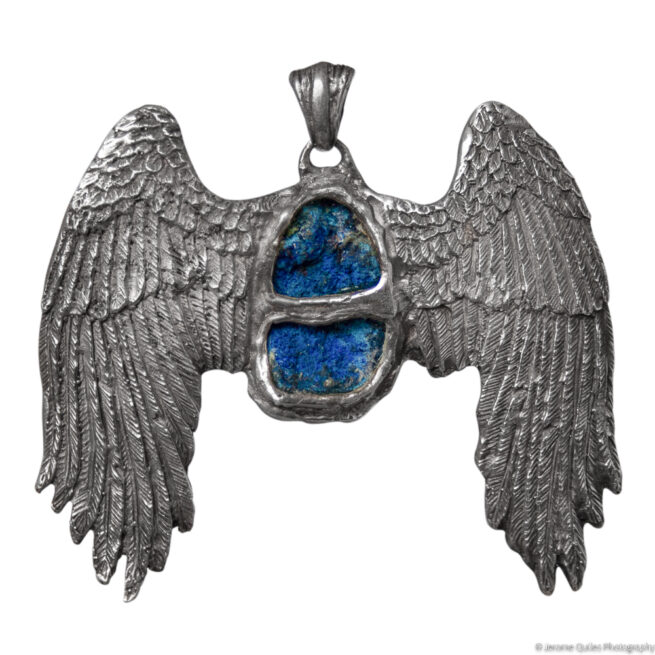 Pendentif Azurite Ailes Argent – Image 4