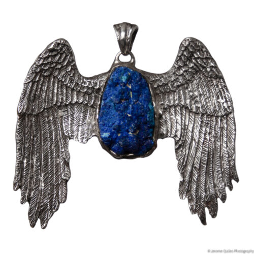 Silver Angel Azurite Pendant
