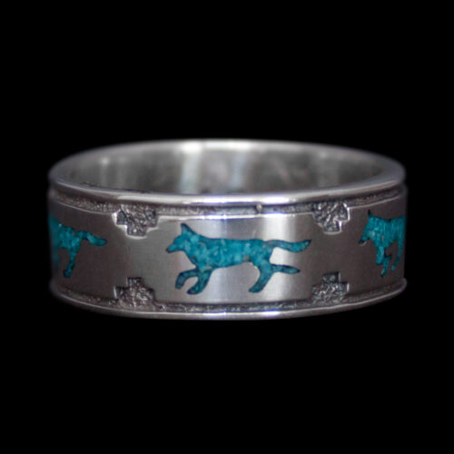 Spirit Animal Turquoise Wolf Ring