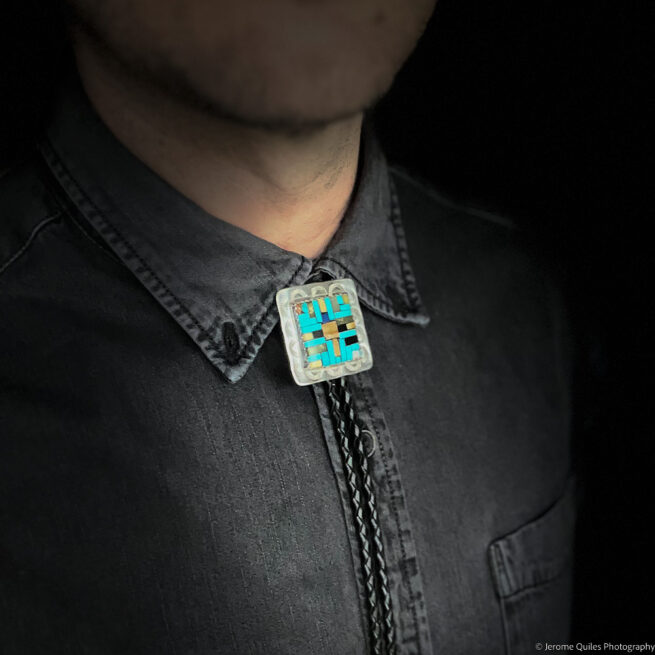 Square Mosaic Bolo Tie - Image 3