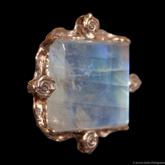 Pendentif Or 9K Pierre de Lune – Image 3