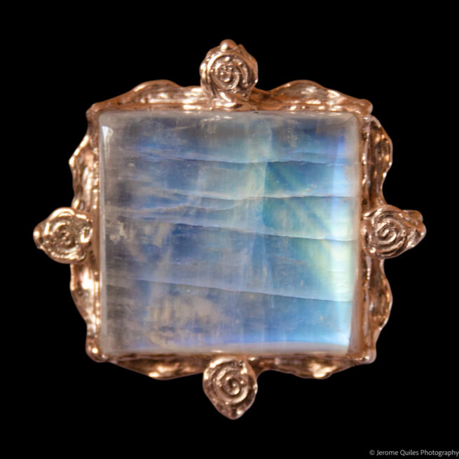 Pendentif Or 9K Pierre de Lune – Image 2