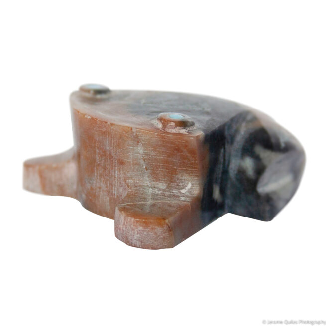 Brown Black Frog Carving - Image 3