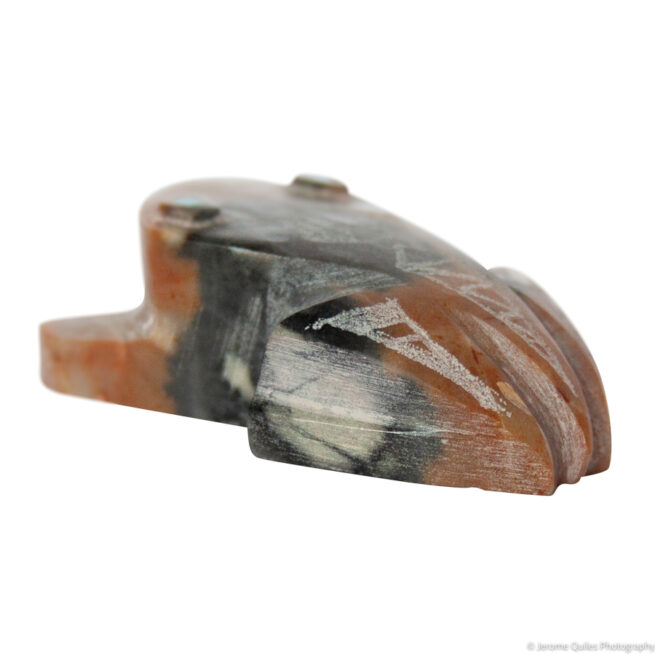 Brown Black Frog Carving - Image 5