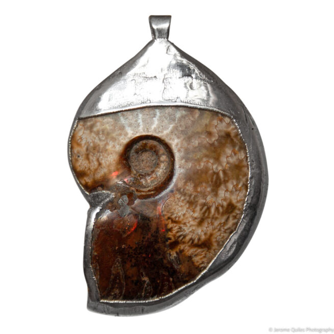 Large Pendentif Ammonite Opalisée – Image 6