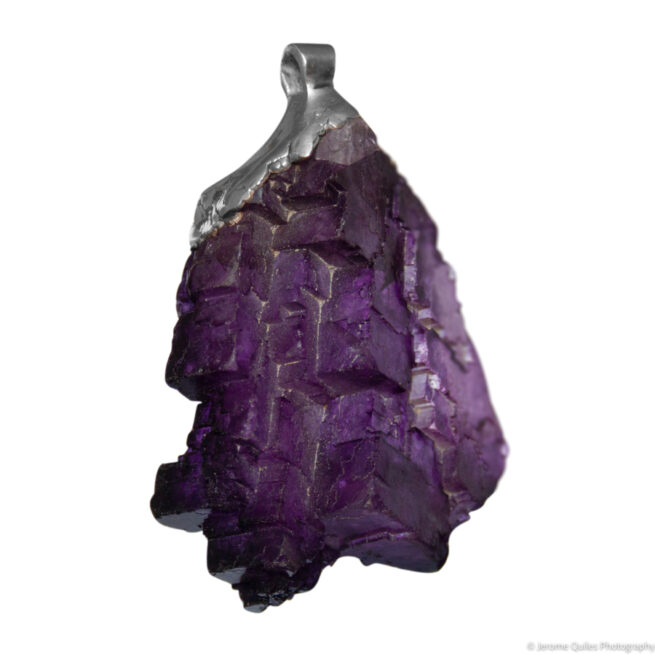 Large Pendentif Argent Fluorite Mauve – Image 4