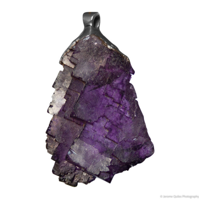 Large Pendentif Argent Fluorite Mauve – Image 2