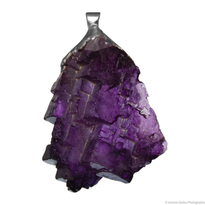 Large Pendentif Argent Fluorite Mauve – Image 5