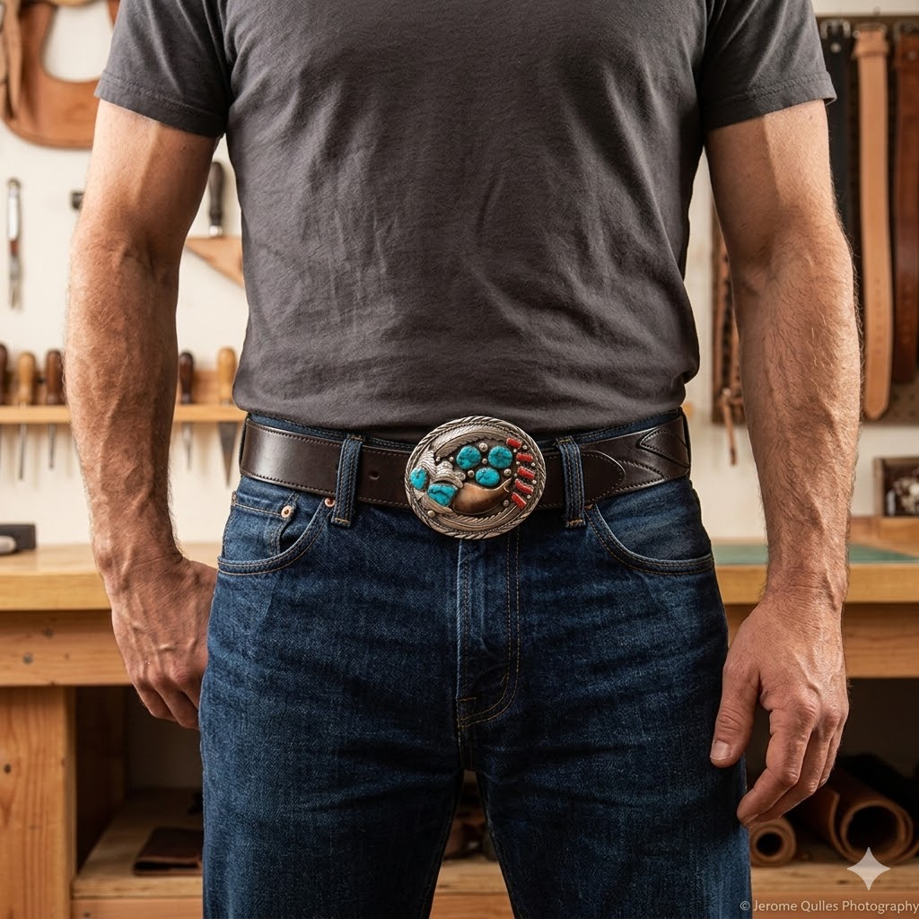 Navajo Bear Claw Belt Buckle