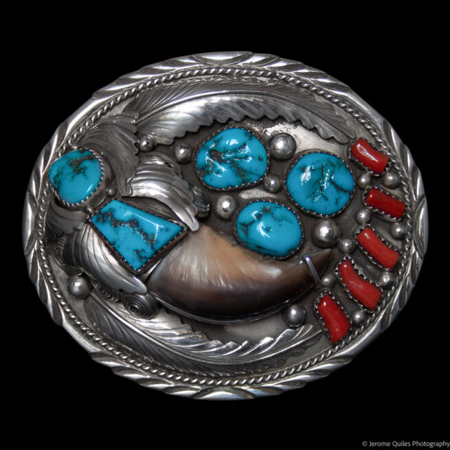 Navajo Bear Claw Belt Buckle