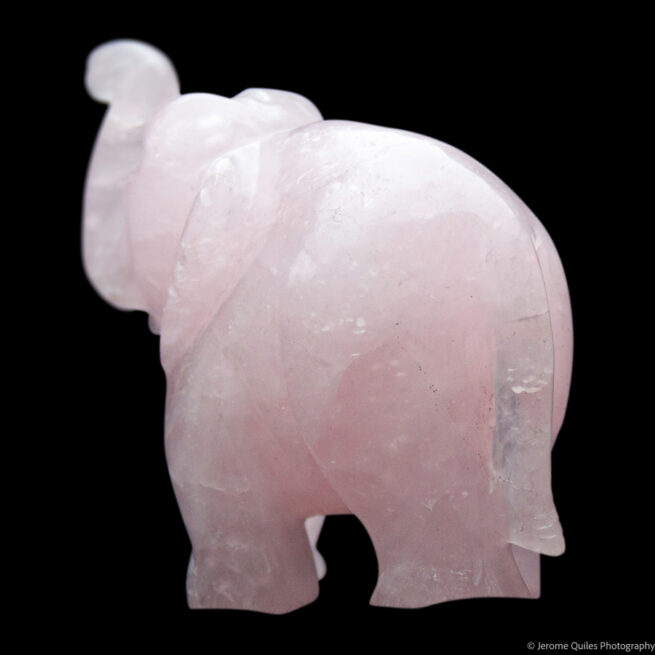 Rose Quartz Elephant Carving - Image 4