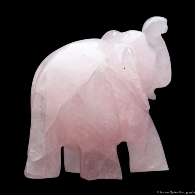 Rose Quartz Elephant Carving - Image 5