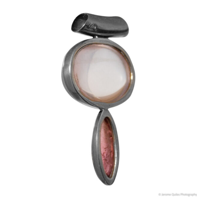 Rose Quartz Rubellite Tourmaline Pendant - Image 3