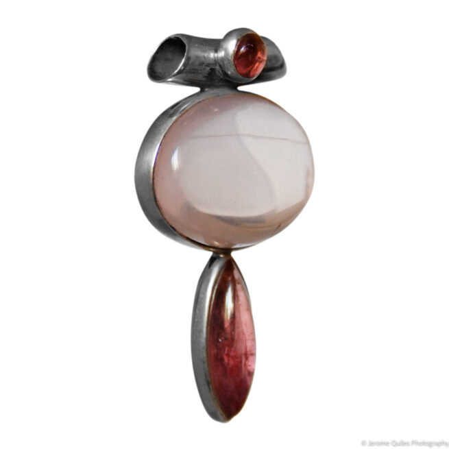 Rose Quartz Rubellite Tourmaline Pendant - Image 2