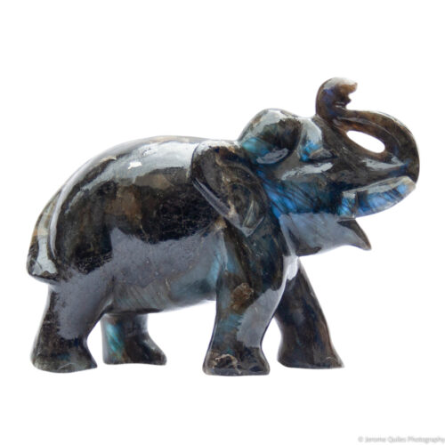 Spectrolite Elephant Carving
