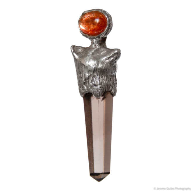 Pendentif Renard Héliolite Quartz Fumé – Image 3