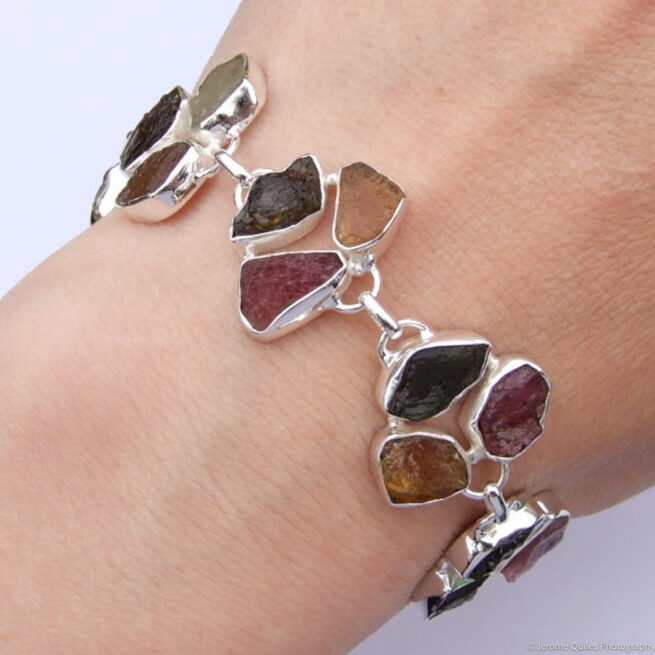 Tourmaline Citrine Peridot Aquamarine Bracelet - Image 3