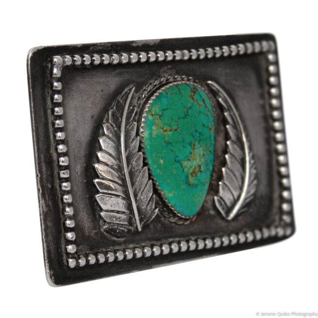 Vintage Green Turquoise Belt Buckle - Image 2
