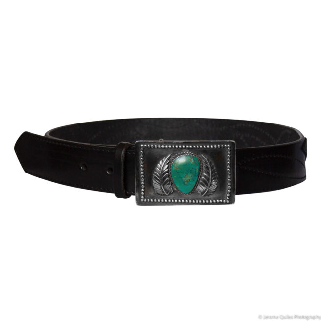 Vintage Green Turquoise Belt Buckle - Image 5
