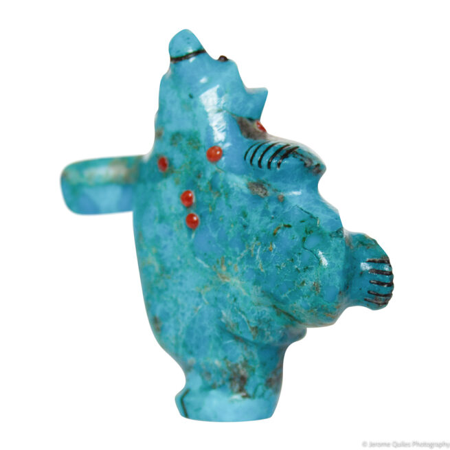 Zuni Turquoise Bear Carving - Image 3