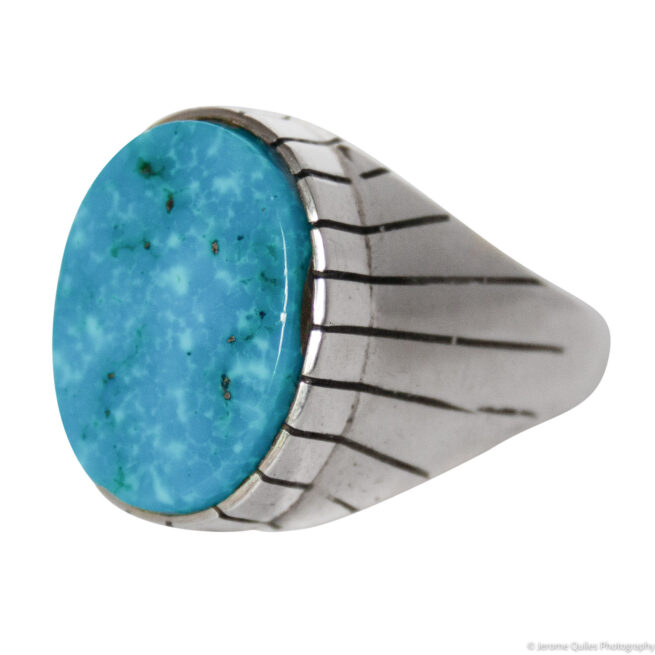 Native American Turquoise Signet Ring - Image 3