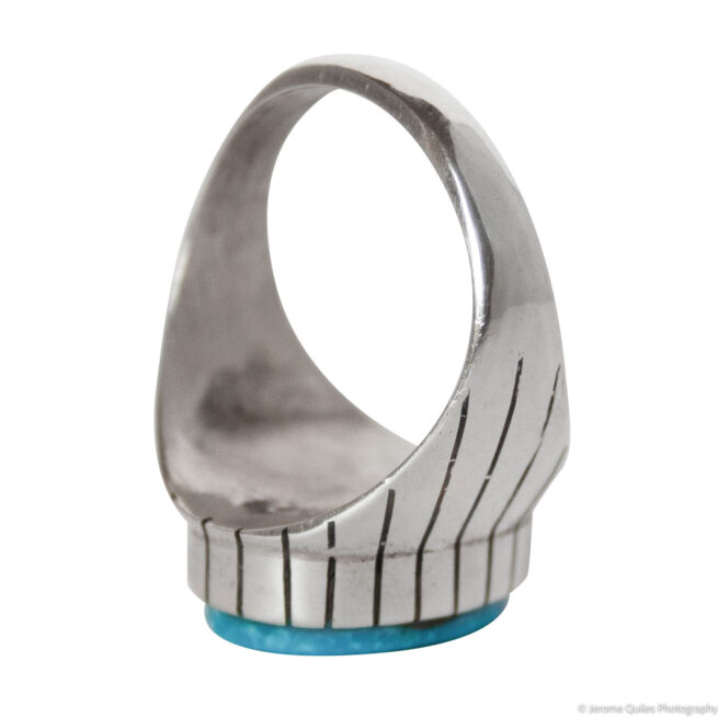Native American Turquoise Signet Ring - Image 7