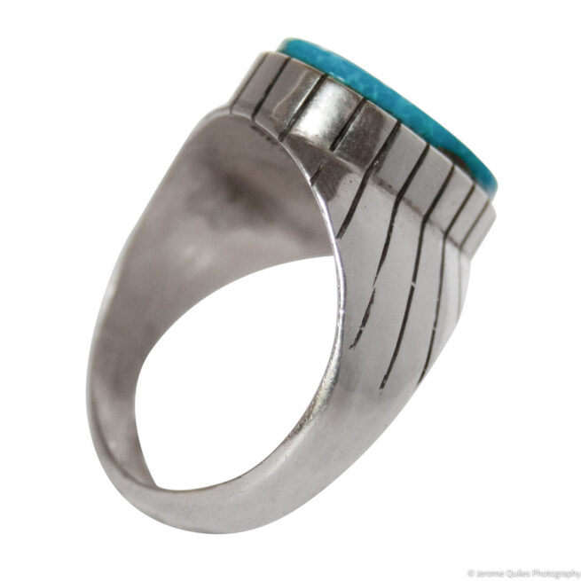 Native American Turquoise Signet Ring - Image 6