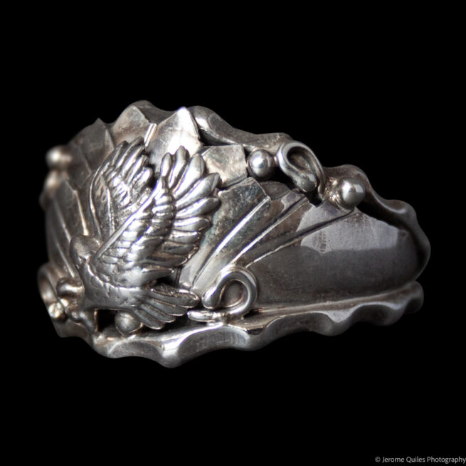 Navajo Silver Eagle Ring - Image 3