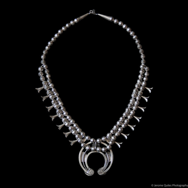 Collier Navajo Fleur de Courge Argent Turquoise – Image 2