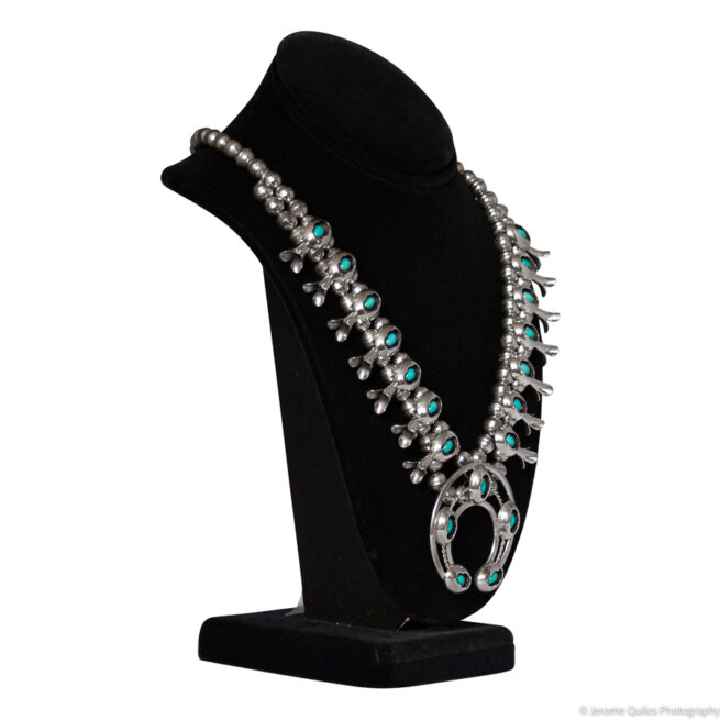 Collier Navajo Fleur de Courge Argent Turquoise – Image 4