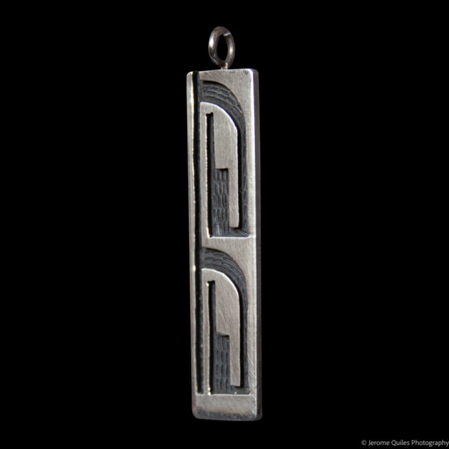 Rectangular Silver Hopi Pendant - Image 2