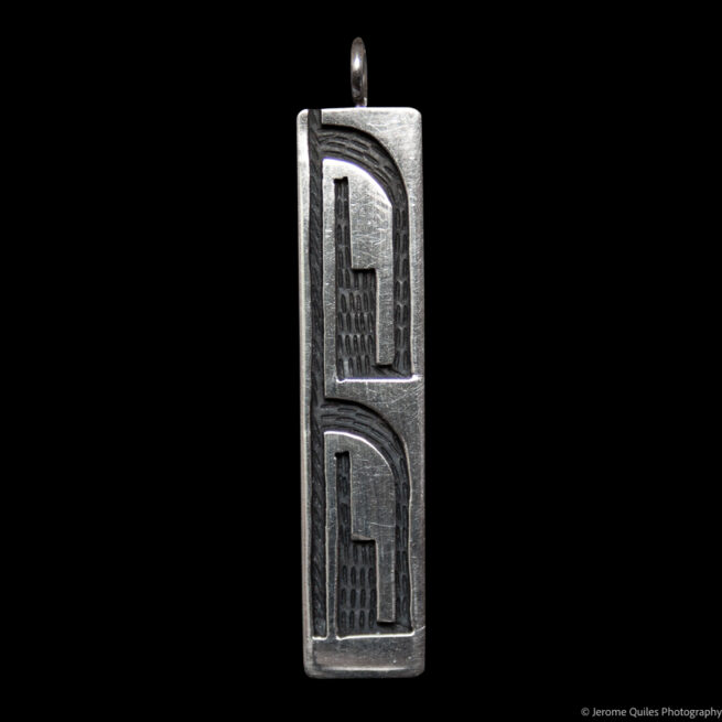 Rectangular Silver Hopi Pendant