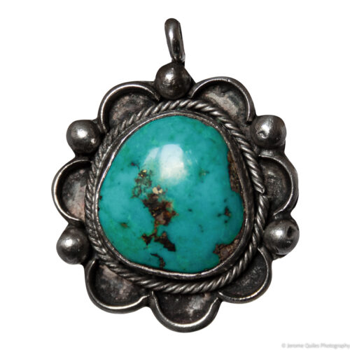 Silver Crown Turquoise Pendant