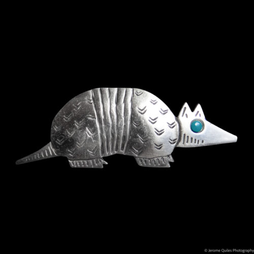 Silver Turquoise Armadillo Pin Brooch