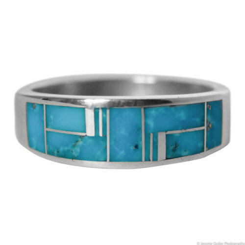 Thick Zuni Inlay Turquoise Ring