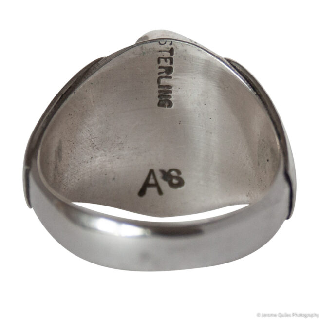 Turquoise Coral Navajo Signet Ring - Image 4