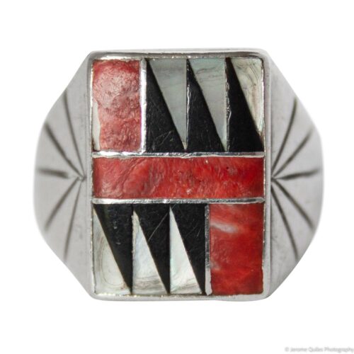 Zuni Inlay Square Signet Ring