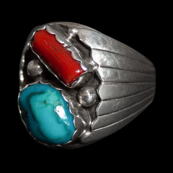 Chevalière Navajo Bleu Rouge – Image 3