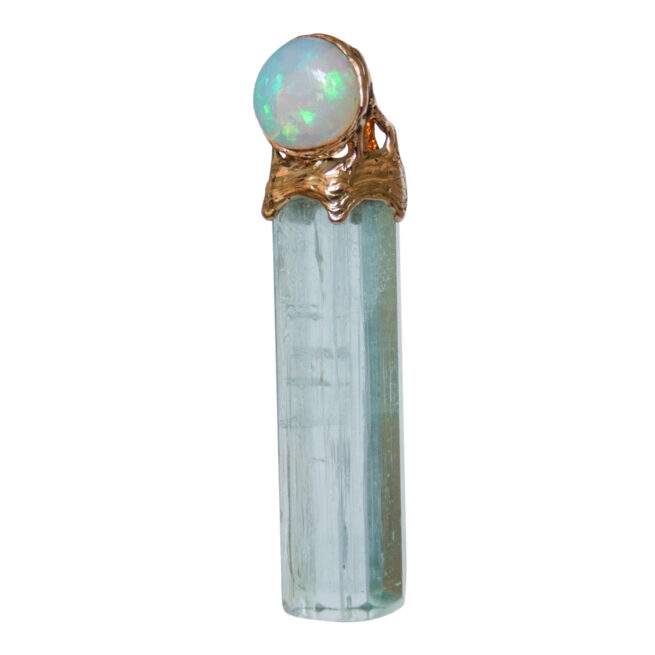 Pendentif Or 18K Aquamarine Opale – Image 3