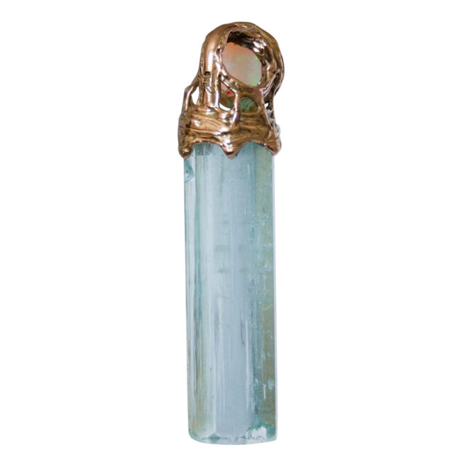 Pendentif Or 18K Aquamarine Opale – Image 4