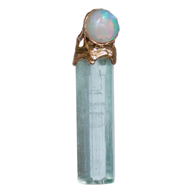Pendentif Or 18K Aquamarine Opale – Image 2