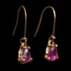 18K Gold Ruby Drop Earrings - Image 2