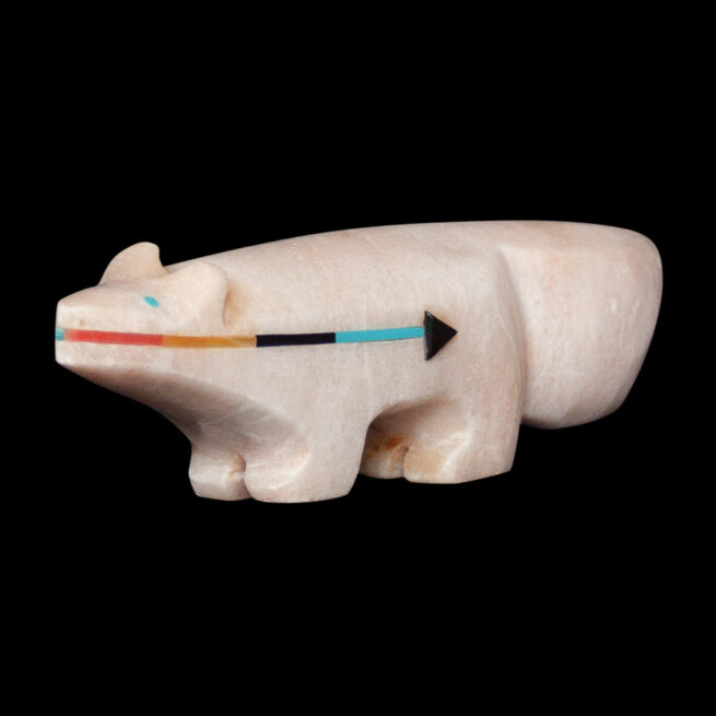 Alabaster Zuni Wolf Carving - Image 6